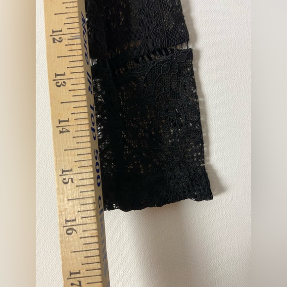 Grace Karin Womens Black Lace Long Sleeve See Through Top Sz M (sku328) - Picture 7 of 8